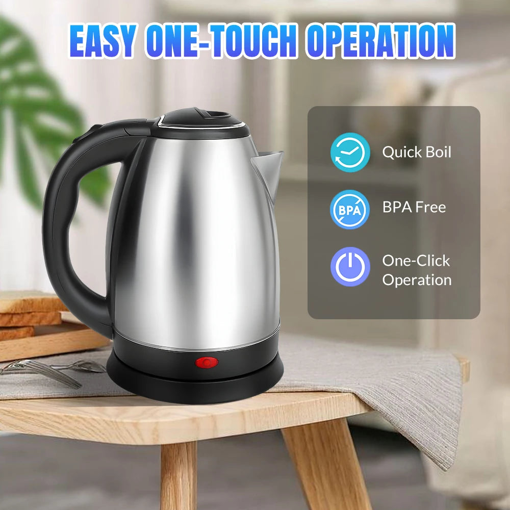Stainless Steel Electric Kettle Auto Shut Off 360 Degree Base