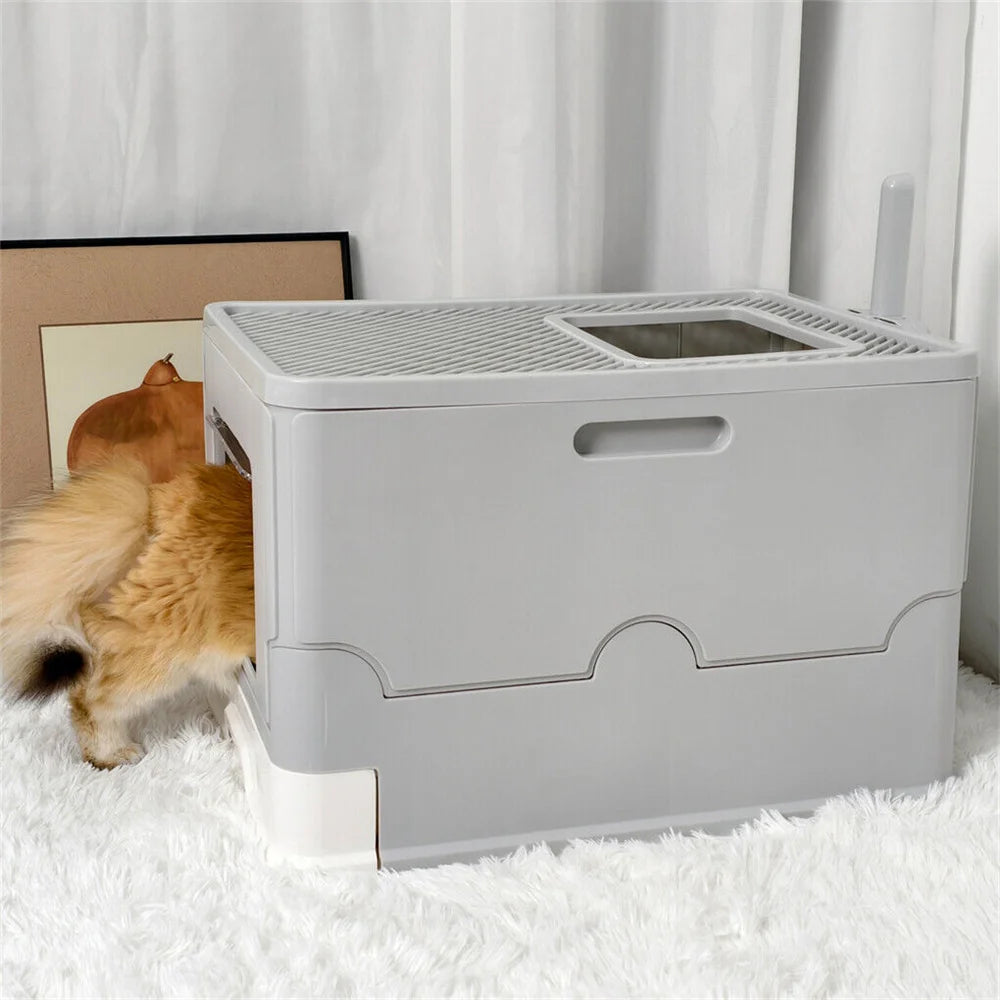 Cat Litter Box Enclosed Splashproof Tray for Kittens and Cats