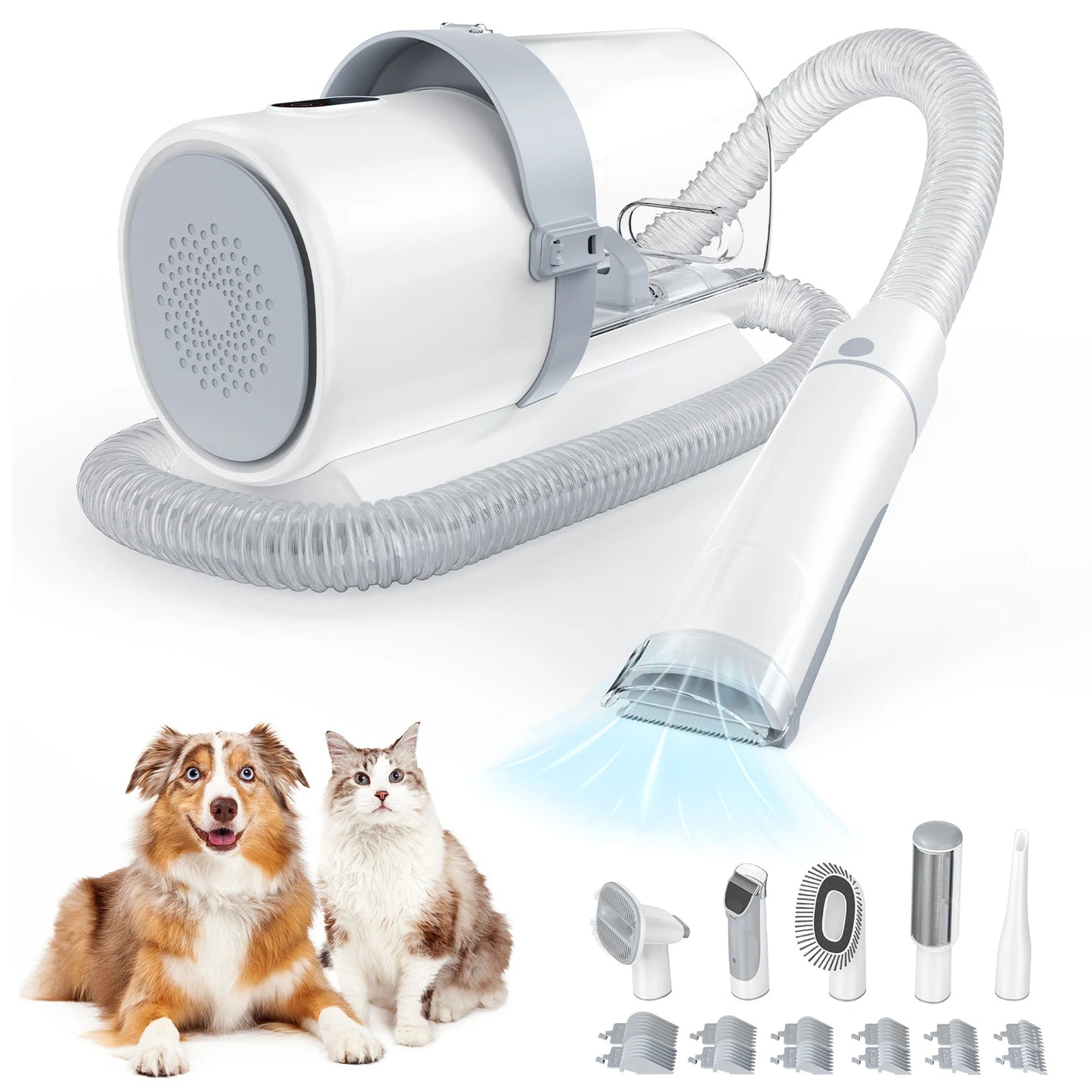 2.5L Pet Grooming Vacuum Kit With Cordless Low Noise Clippers For Cats
