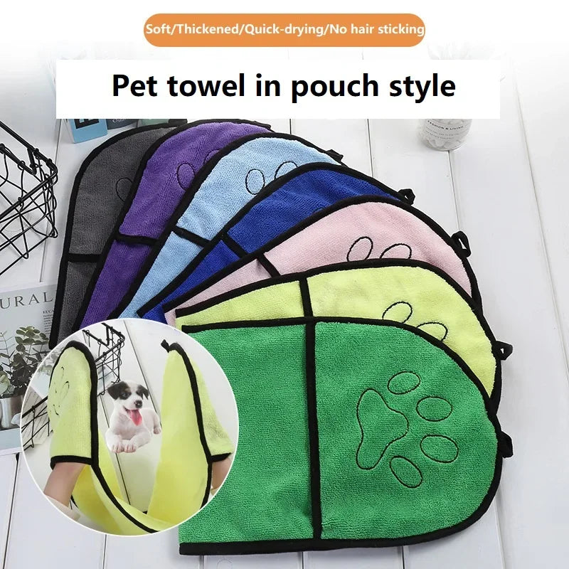 Pet Bath Towel Quick Dry Absorbent Microfiber Bathrobe For Dogs