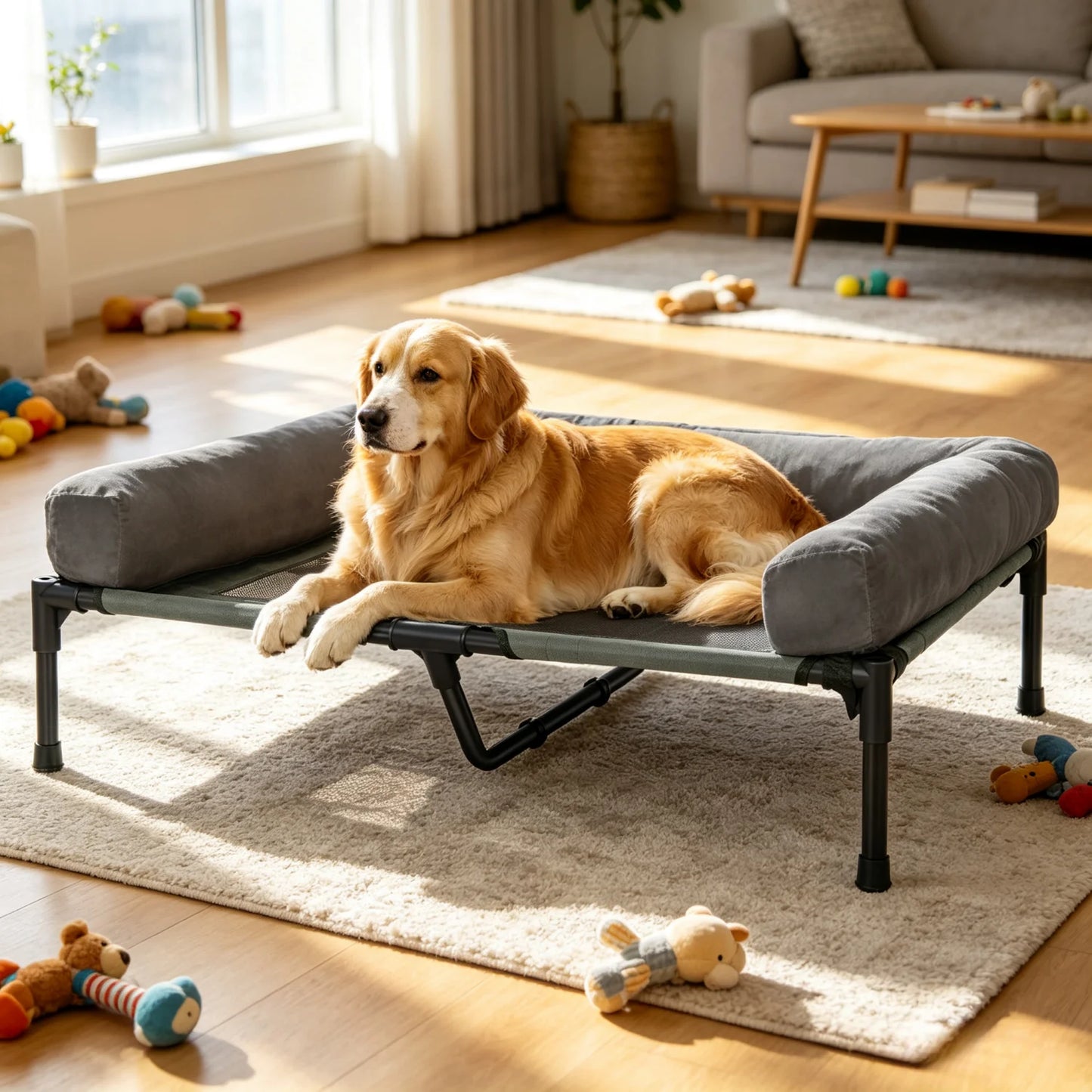 BINGOPAW Elevated Outdoor Indoor Dog Bed With Breathable Mesh