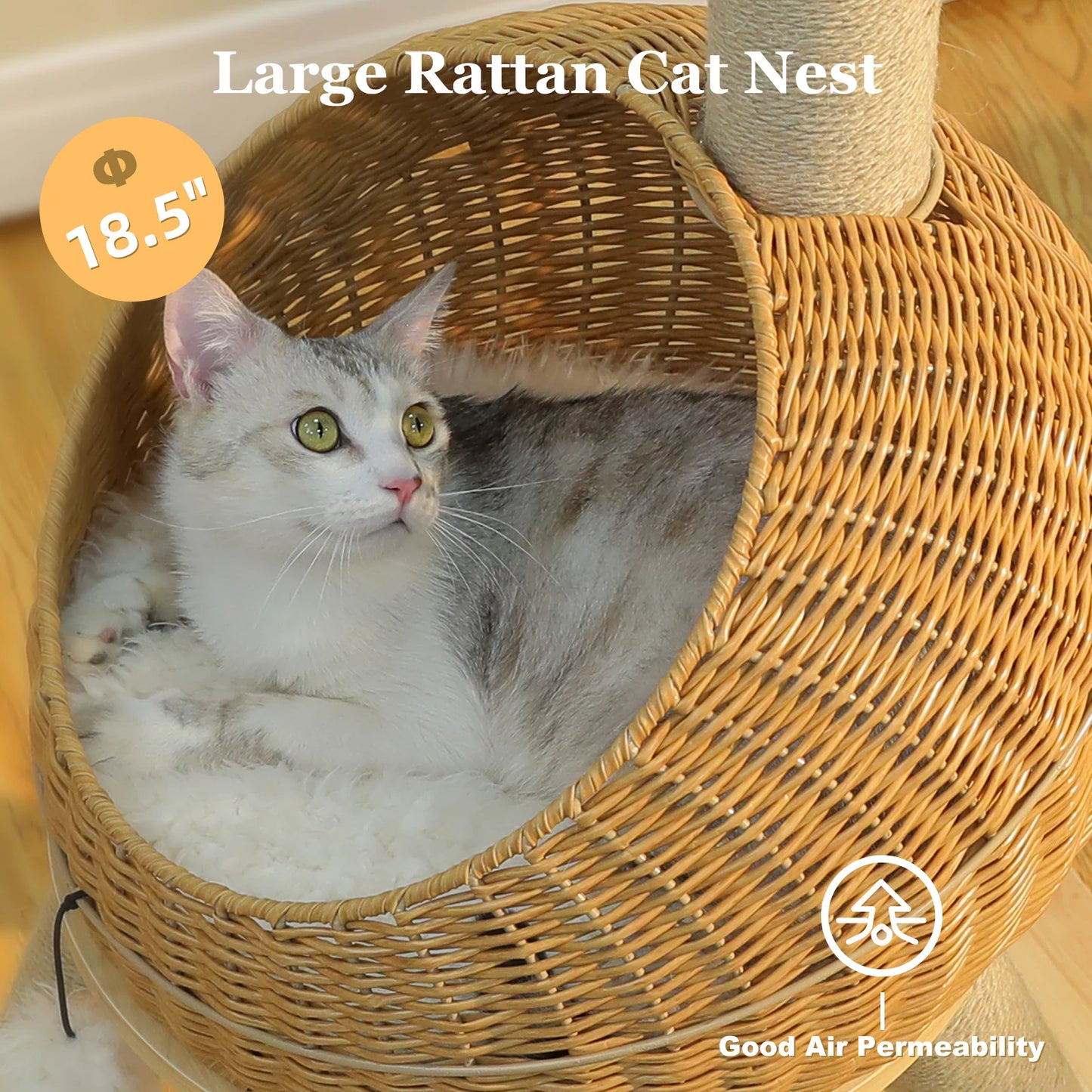 PAWZ Road Dinosaur Cat Tree Tower With Sisal Scratching Post Rattan Condo Indoor