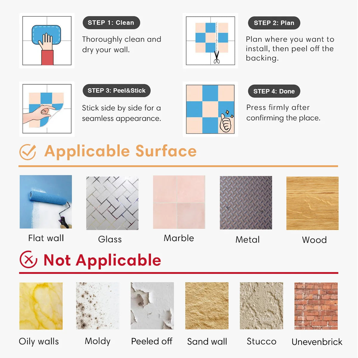 COMSTICKC 3D Faux Stone PVC Wall Panels Waterproof Adhesive