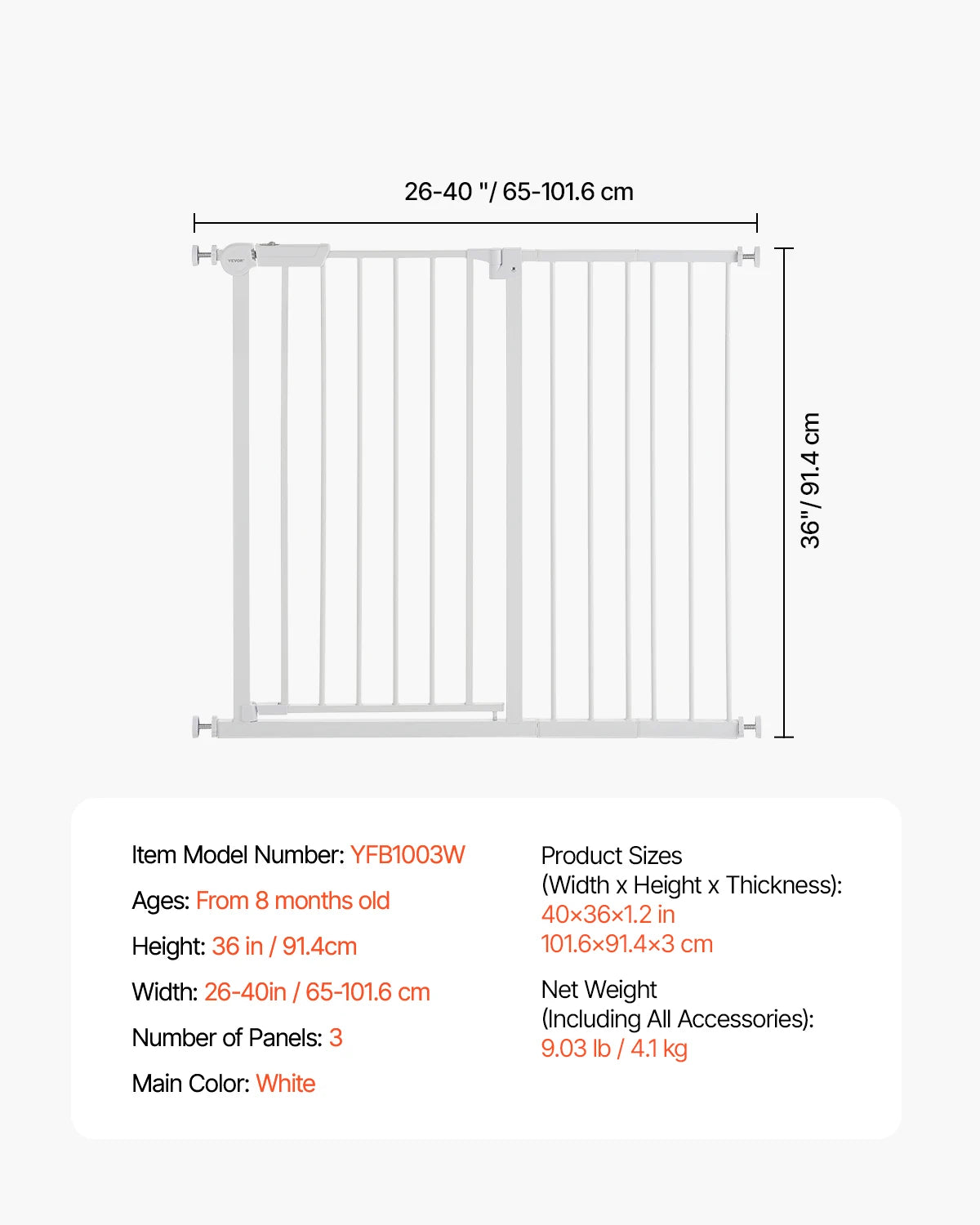 SucceBuy Baby Gate Pressure Mount Walk Through For Home Doorways