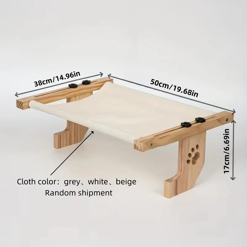 CZBNYX Cat Window Sill Hammock For Indoor Cats With Wooden And Metal Frame