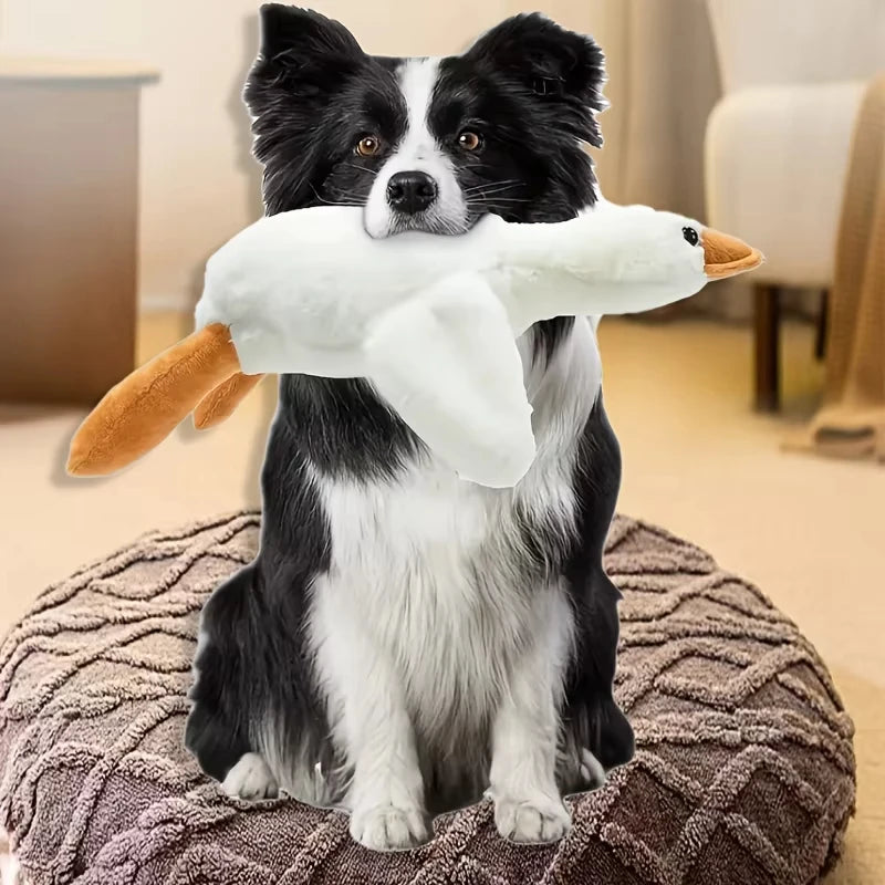 Plush Duck Dog Toy With Realistic Goose Design For Chewing