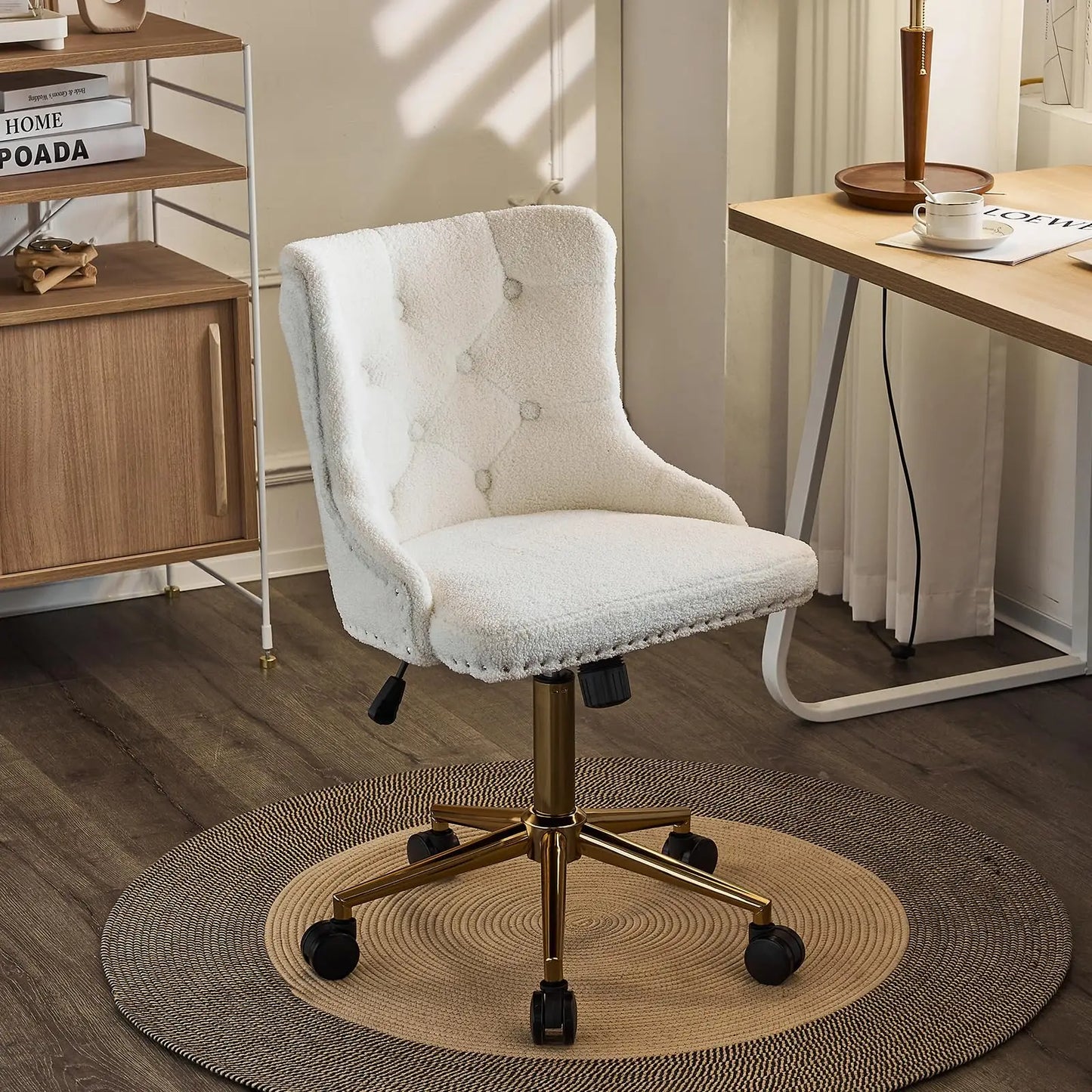 VINGLI Velvet Office Desk Chair Armless Vanity