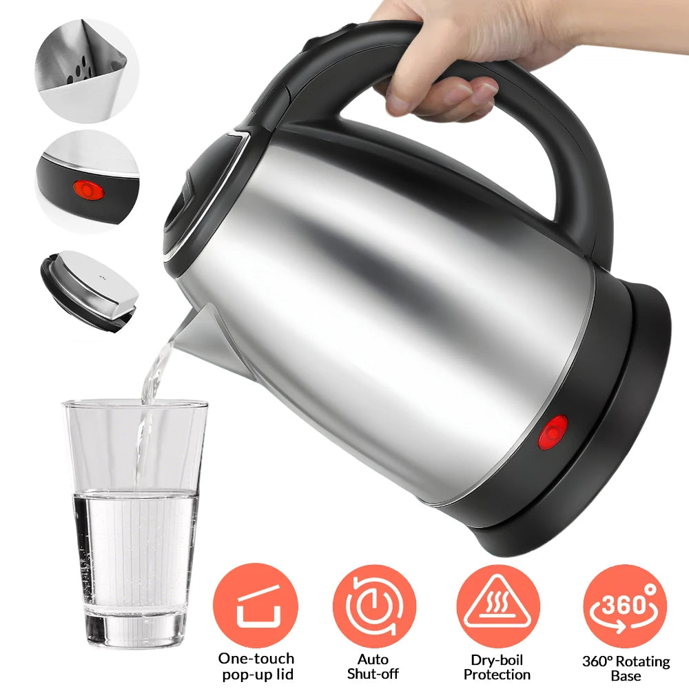 Stainless Steel Electric Kettle Auto Shut Off 360 Degree Base