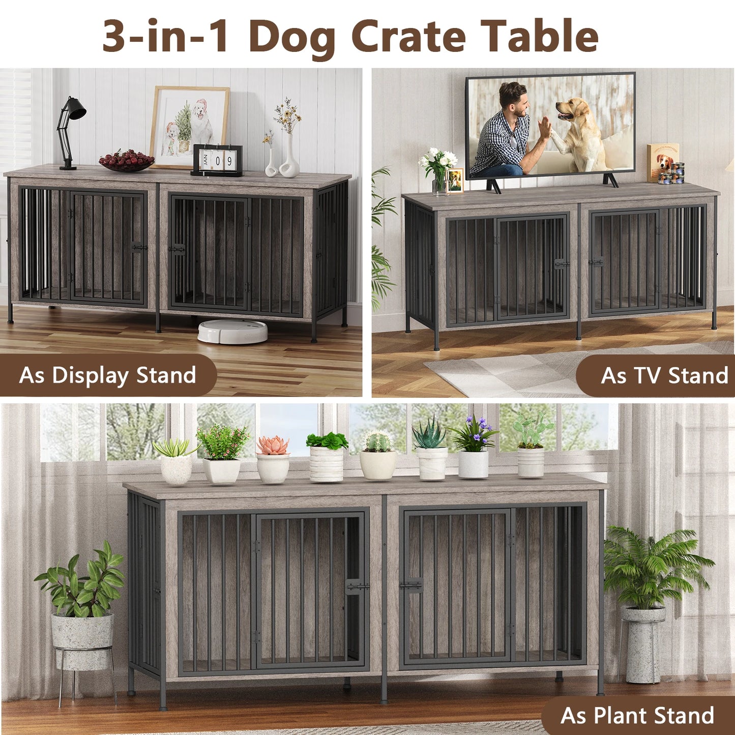 Heavy Duty Dog Crate Furniture Kennel Table TV Stand