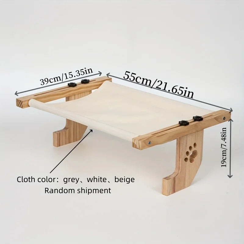 CZBNYX Cat Window Sill Hammock For Indoor Cats With Wooden And Metal Frame