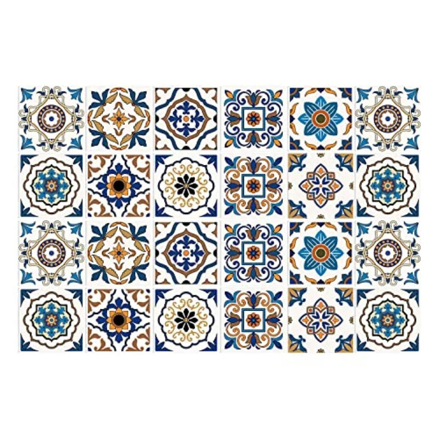 Moroccan Mandala Tile Stickers Peel And Stick Decorative Vinyl Wall