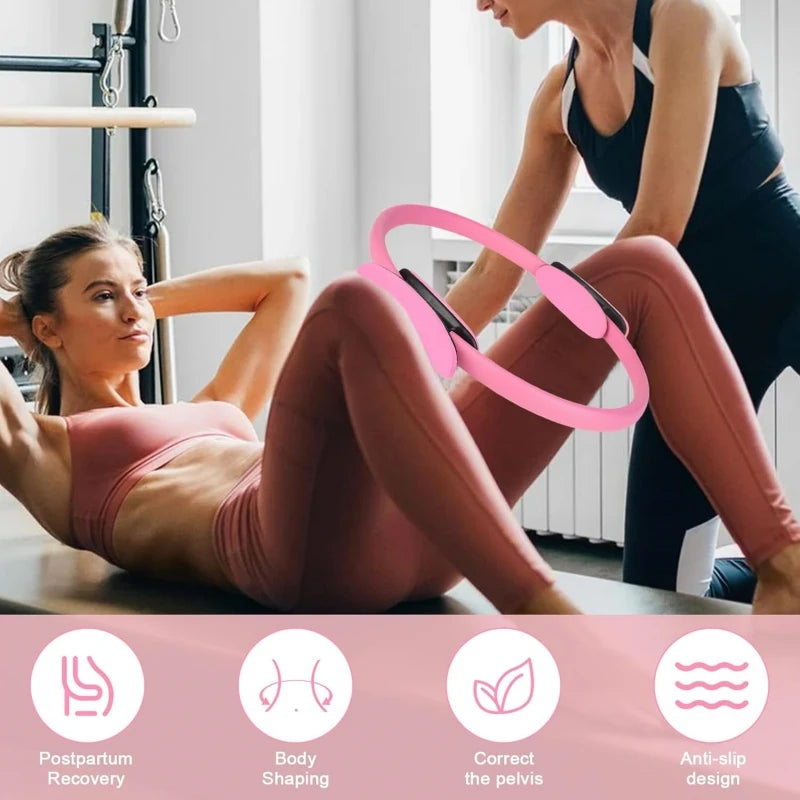 Pilates Rings Set For Home Exercise And Yoga With Handles