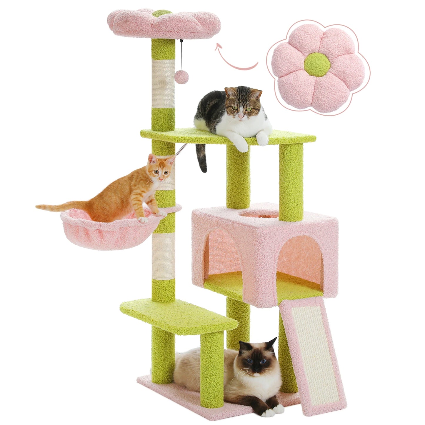 PAWZ Road Flower Cat Tree Multi-Level Cat Tower With Sisal