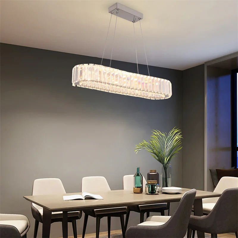 GreeLustr Modern Crystal Chandelier Dining Room Pendant Light