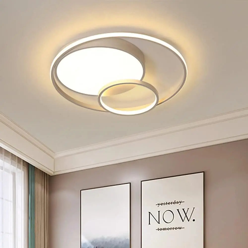3 Rings LED Flush Mount Ceiling Light Round Chandelier Living Room