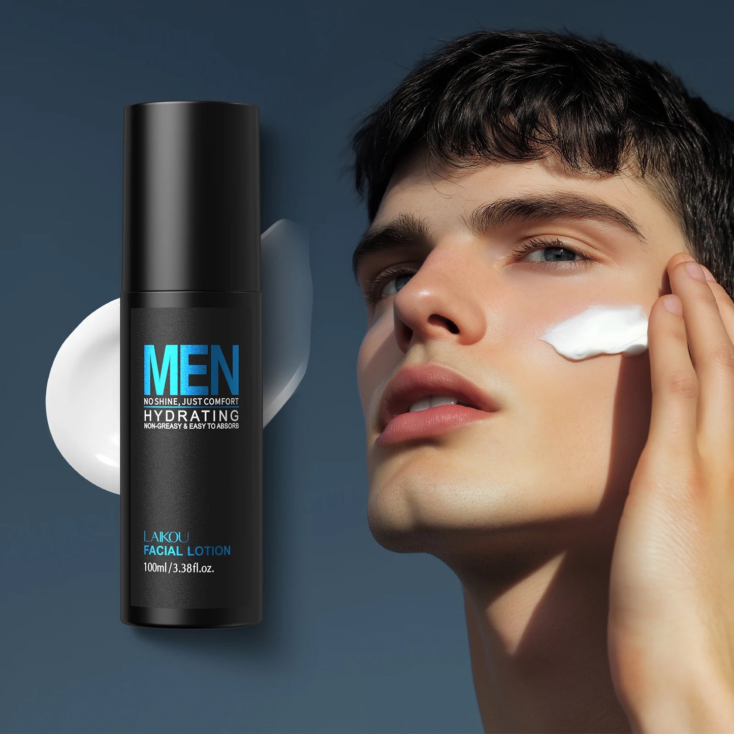 LAIKOU Men Skincare Set Four Piece Cleanser Toner Lotion Lazy Cream Hydrating