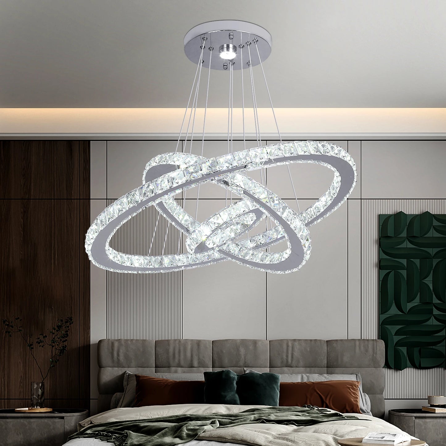 VETRULUS Modern K9 Crystal Pendant Light Led Chandelier
