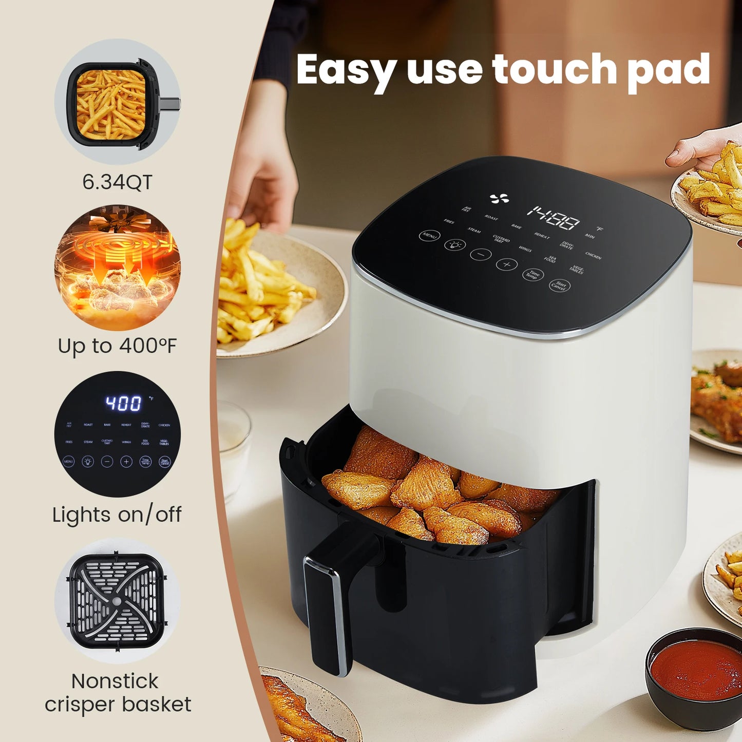 Electric Air Fryer With Window 12 In 1 Versatile Kitchen