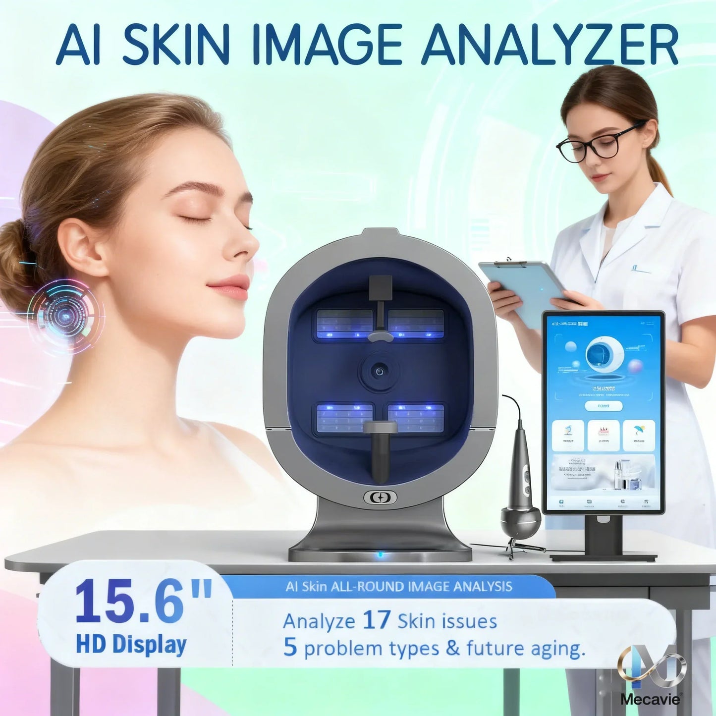 2026 Hot Professional X5 3D Skincare Facial Analyzer Portable HD Camera AI Technology Portable Testing Device for Skin Care