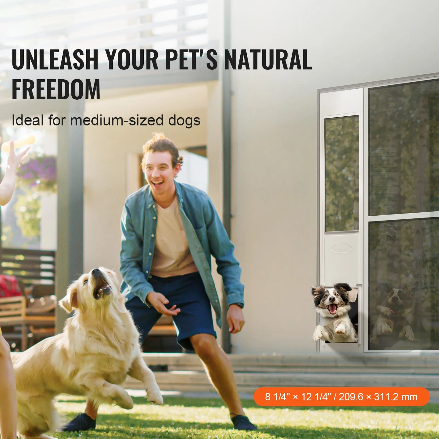 Dog Door Sliding Glass Door Aluminum Frame Tempered Glass