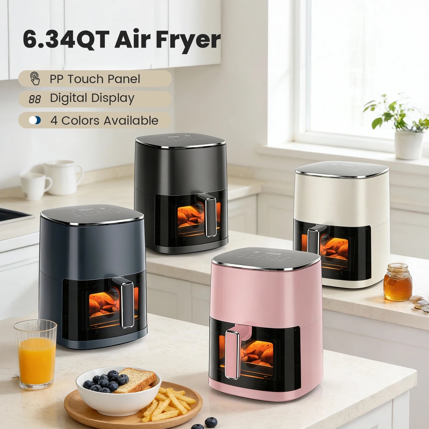 Electric Air Fryer With Window 12 In 1 Versatile Kitchen