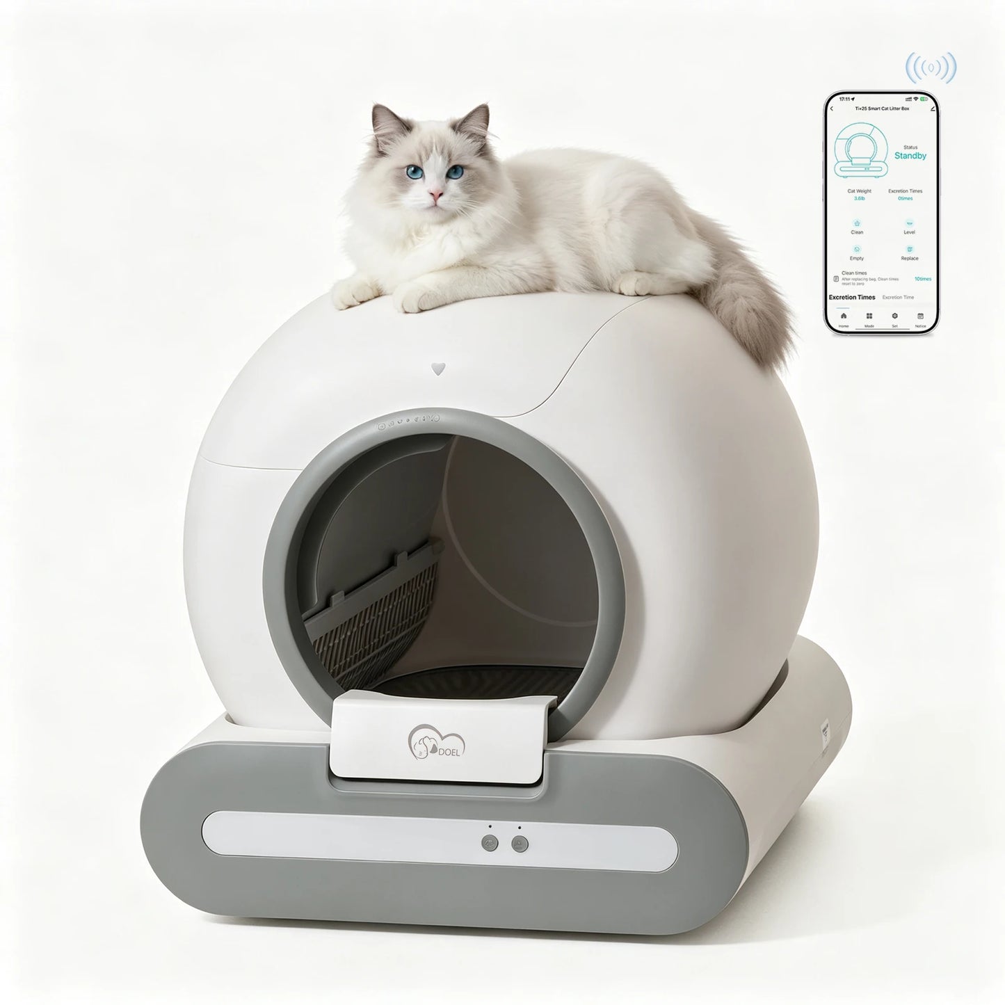 DOEL Self Cleaning Cat Litter Box With App Control WiFi