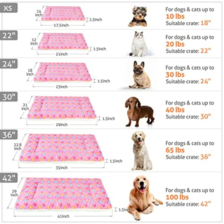 Ultra Soft Pet Bed Crate Pad With Star Print Fleece