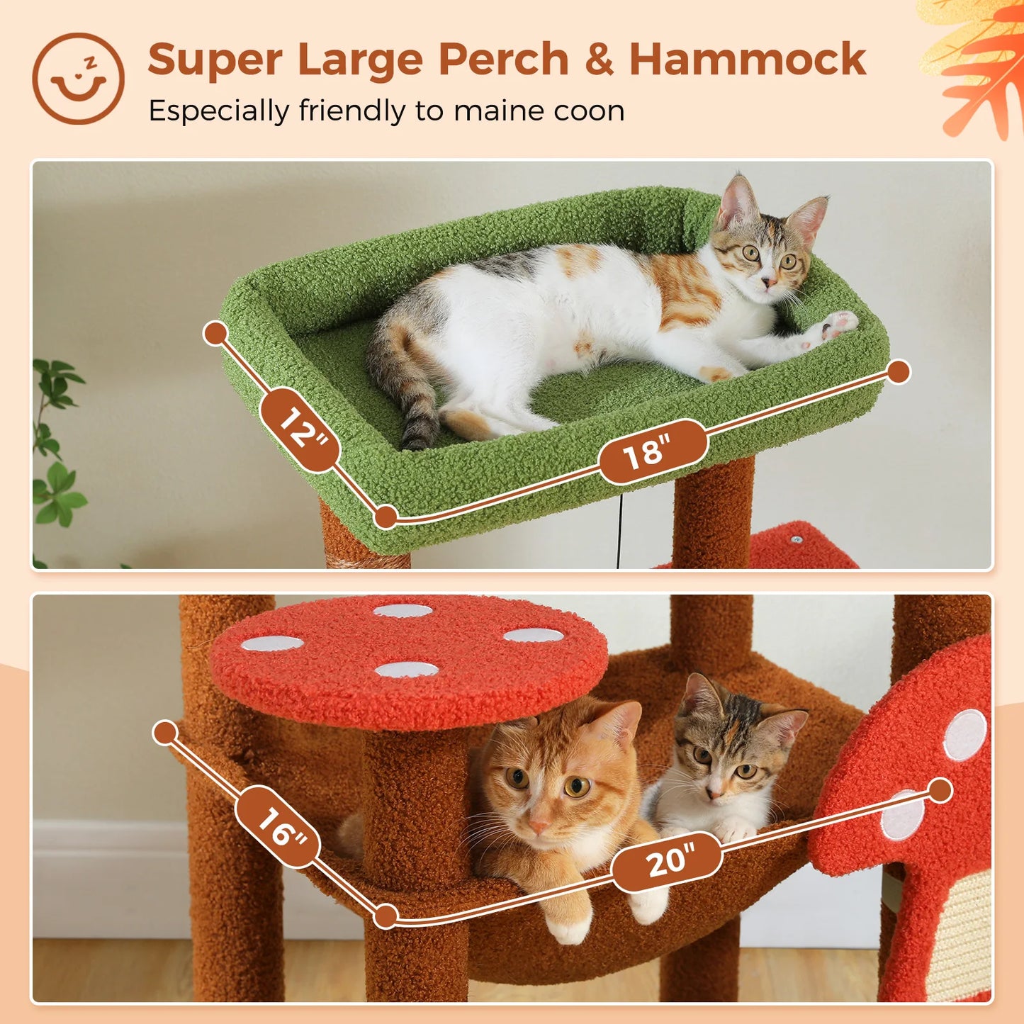 PAWZ Road Multi Level Cat Tree With Scratching Posts Indoor