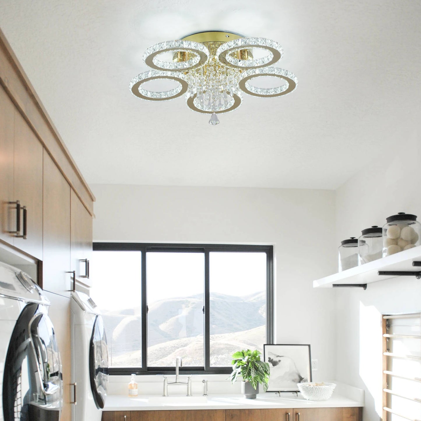 VETRULUS LED Ceiling Light Crystal Chandelier For Living Room