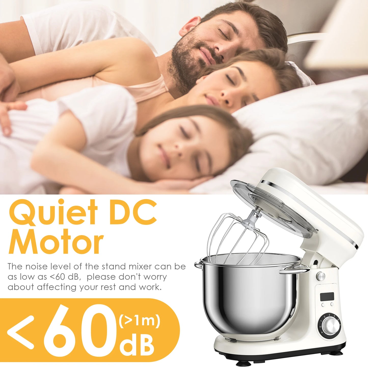 Biolomix Kitchen Stand Mixer With Dough Hook And Wire Whip