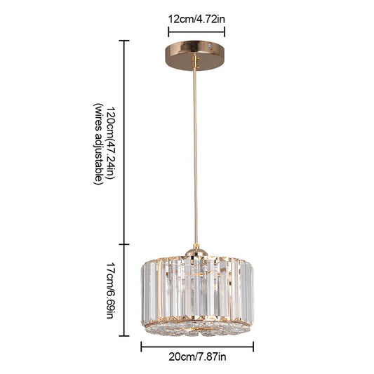 GreeLustr LED Modern Pendant Light Crystal Chandelier Ceiling Lamp
