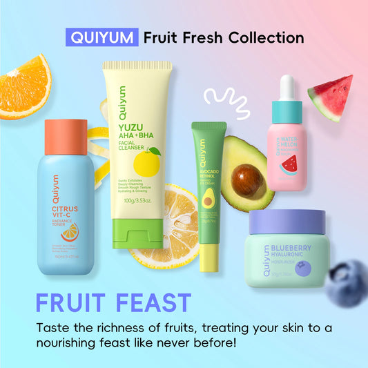 QUIYUM Fruit Fresh Five Piece Skincare Set Brightening Hydration