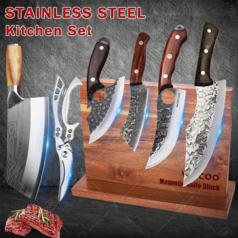 Stainless Steel Chef Knife Set Multipurpose Kitchen Utility Knives