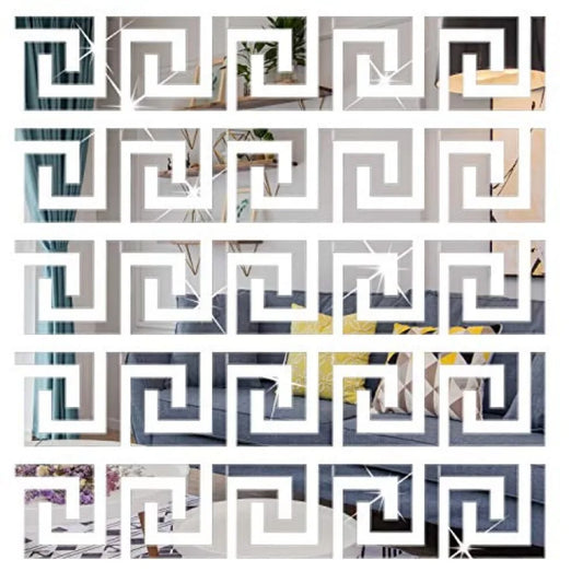 Acrylic Mirror Wall Stickers Peel And Stick Tiles Border Decor