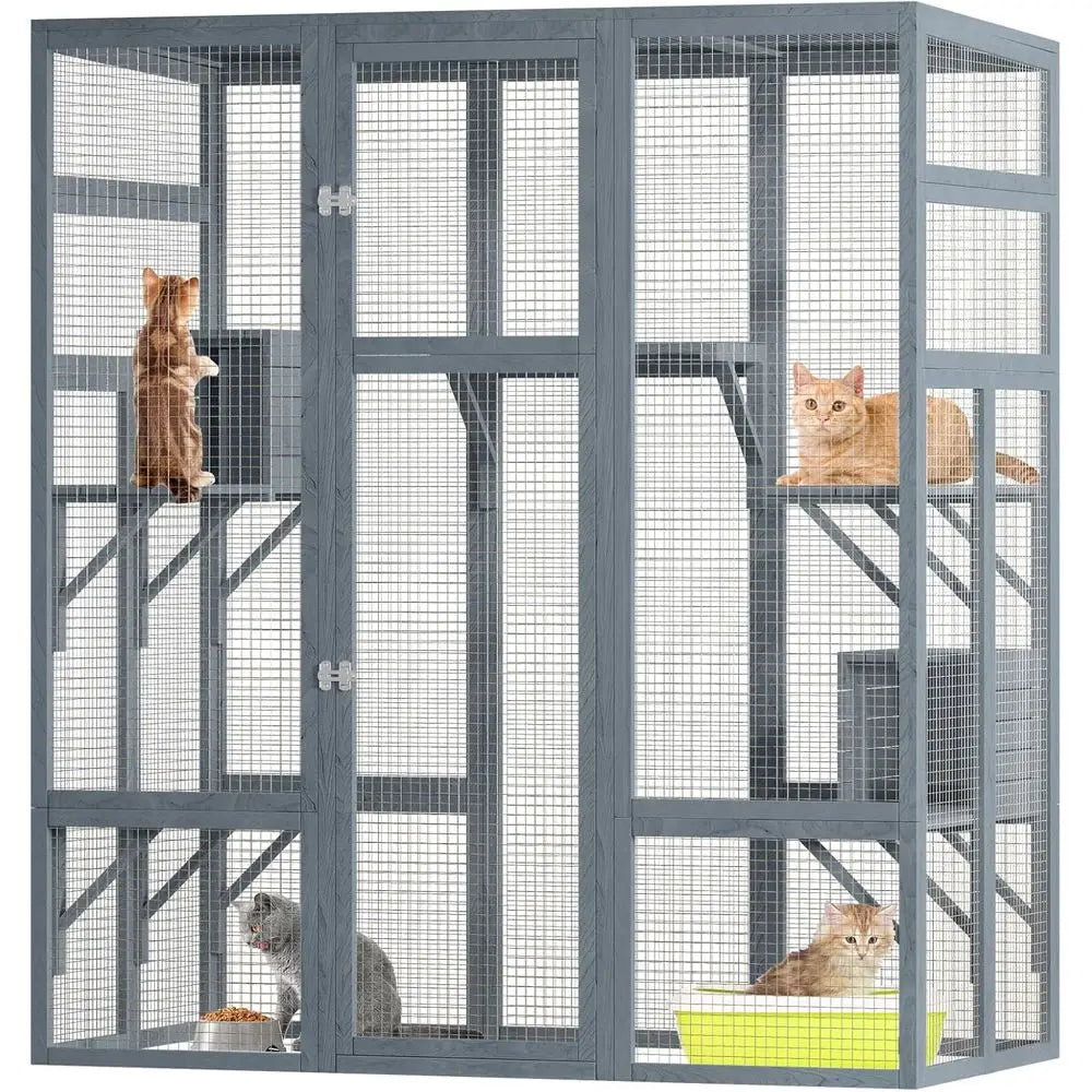Catio Outdoor Cat Enclosure With 7 Platforms Waterproof UV Protected
