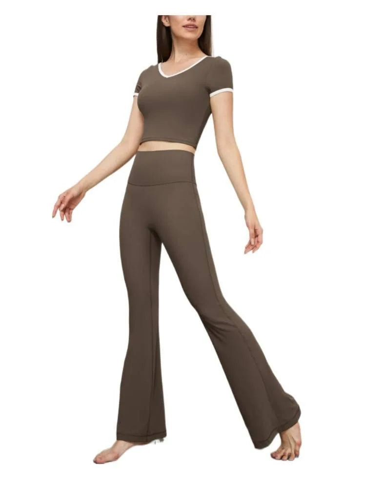 Flared Leggings Women High Waist Yoga Pants Breathable Quick Dry