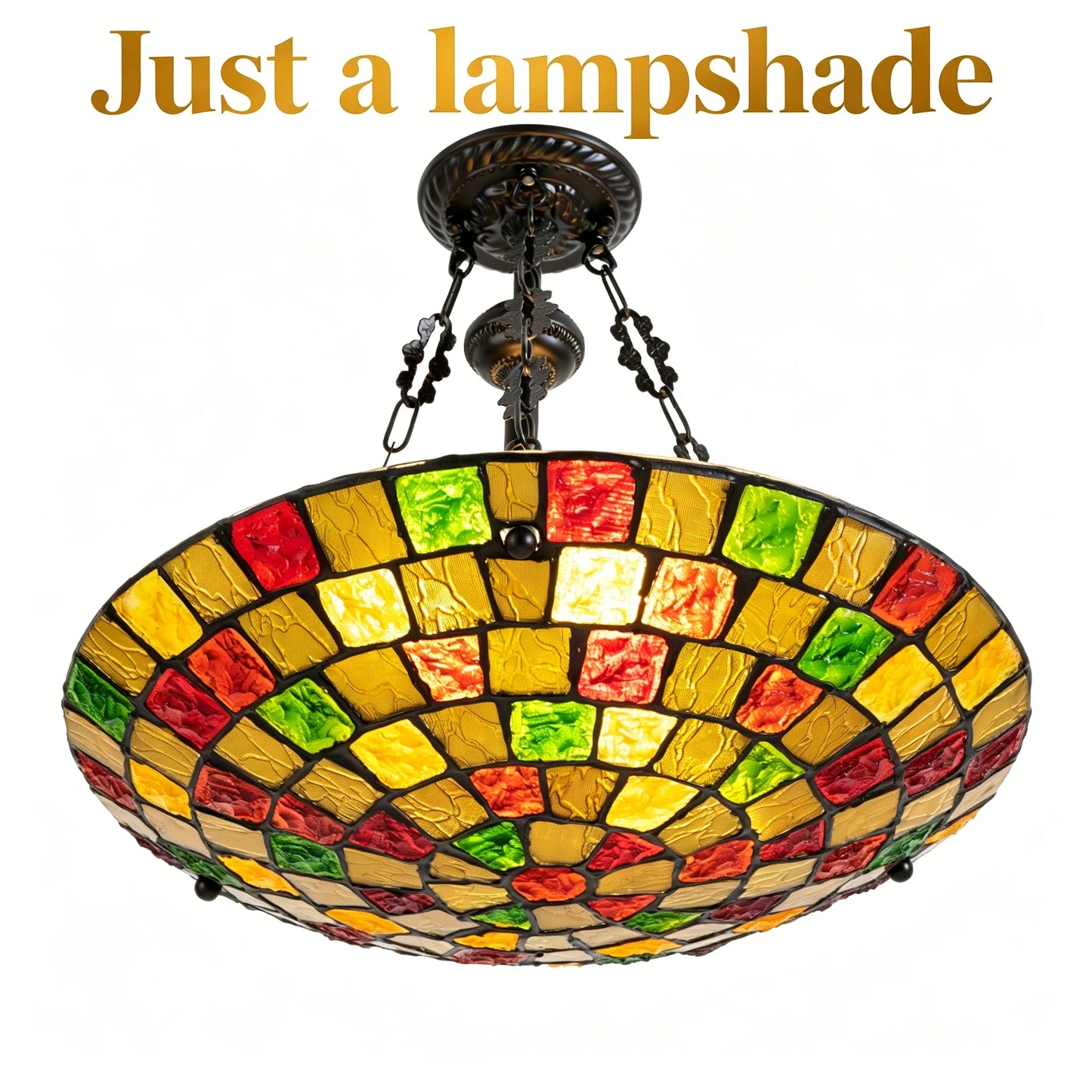 Tiffany Style Stained Glass Pendant Light 5-Light Fixture
