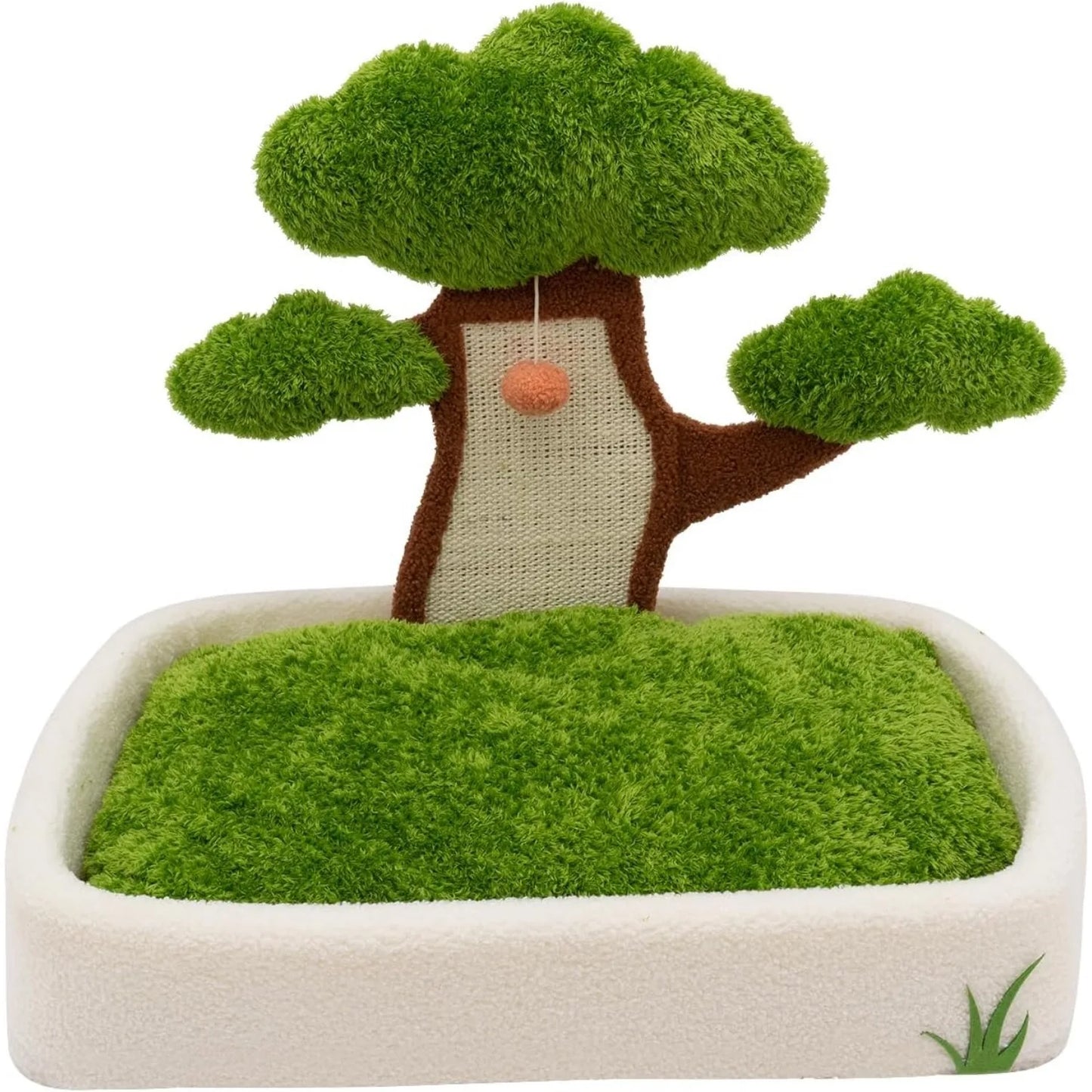 Cat House With Pine Tree Scratching Post For Indoor Cats