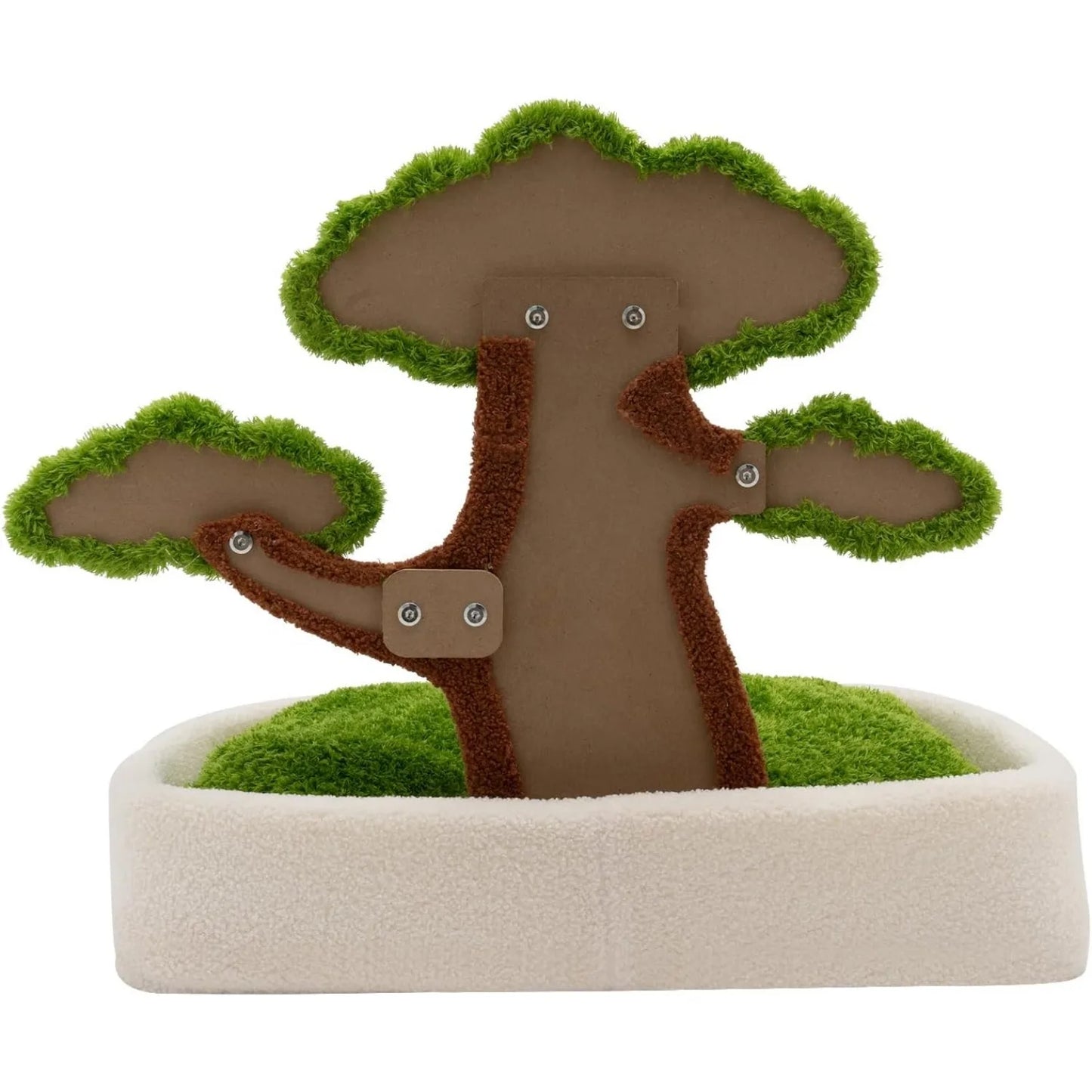 Cat House With Pine Tree Scratching Post For Indoor Cats