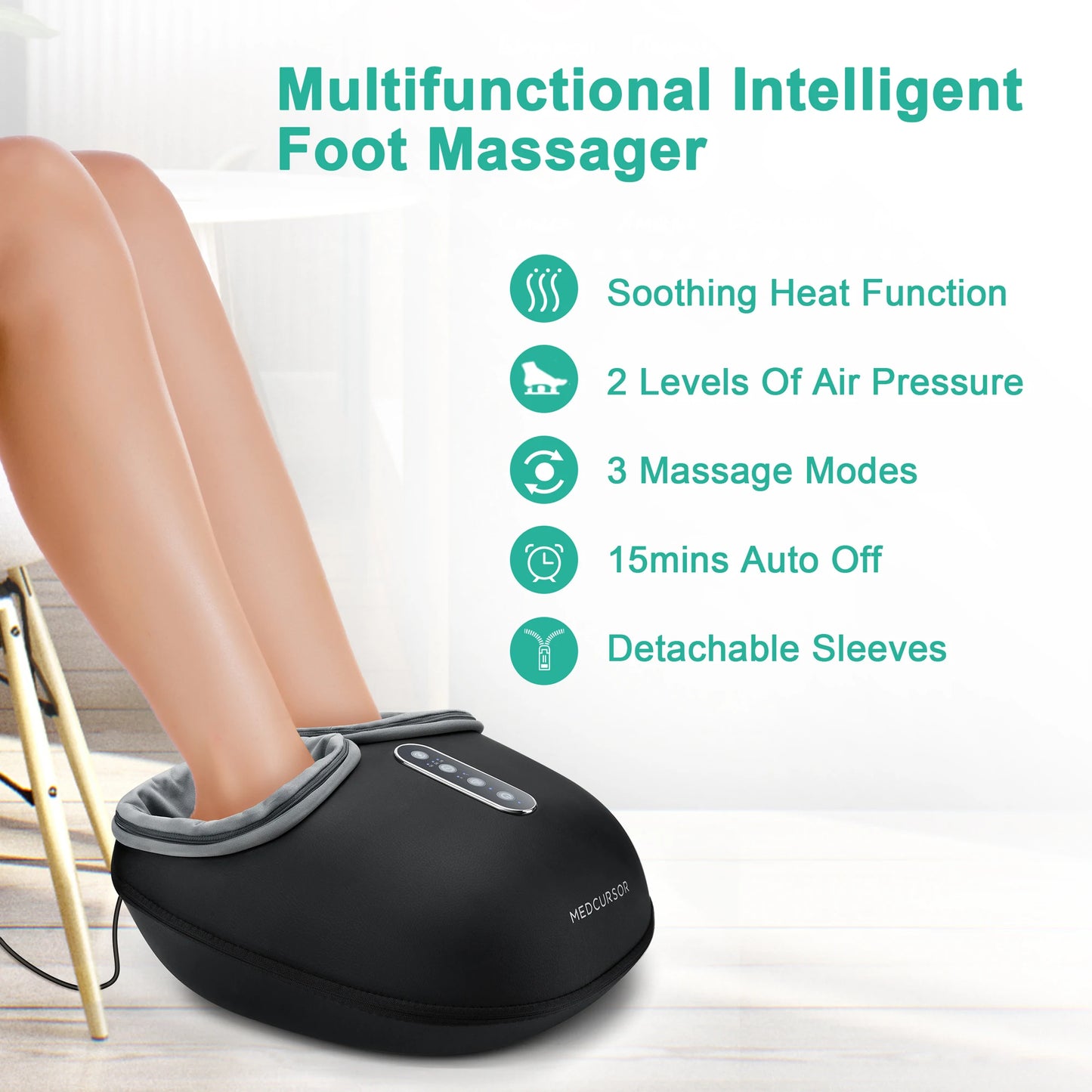 Medcursor Shiatsu Foot Massager With Heat And Pain Relief
