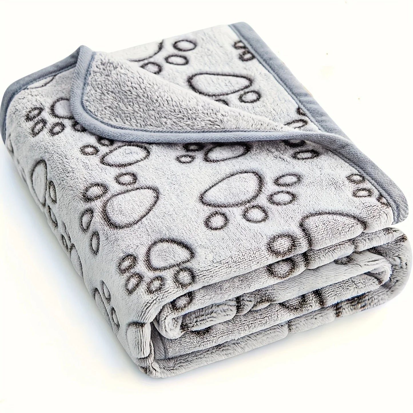 Ultra Soft Paw Print Dog Blanket For Indoor Outdoor Washable