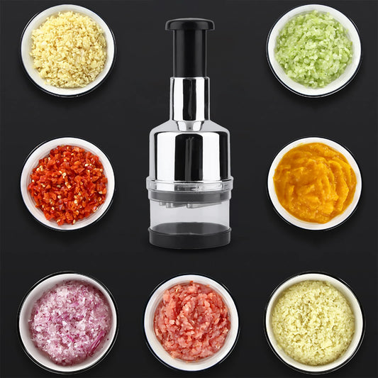 Manual Food Chopper Handheld Slap Press Mincer Onions Garlic Nuts