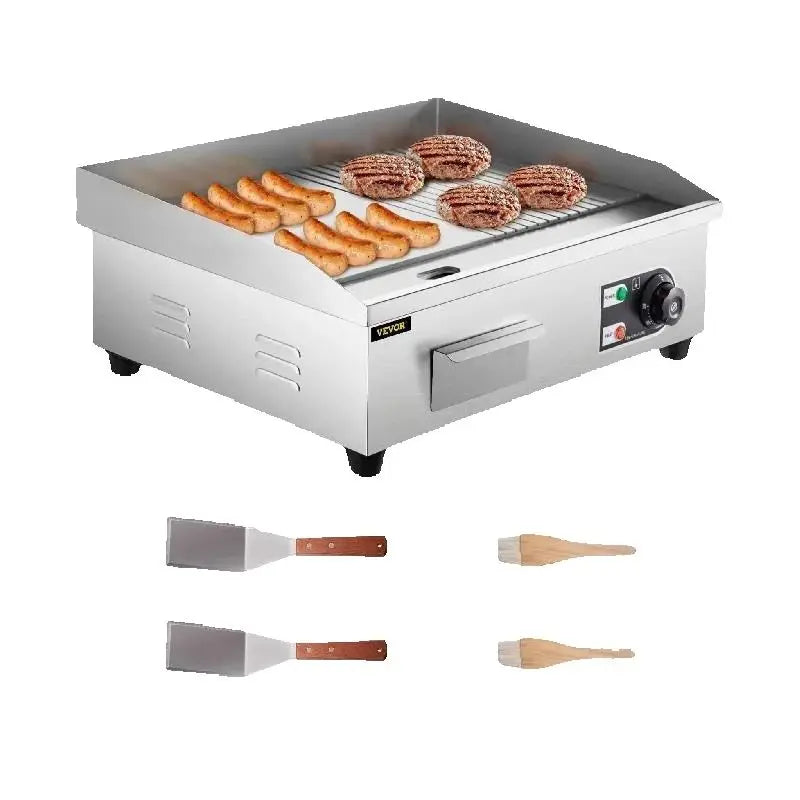 SucceBuy Electric Countertop Teppanyaki Griddle Stainless Steel 1600W 3200W
