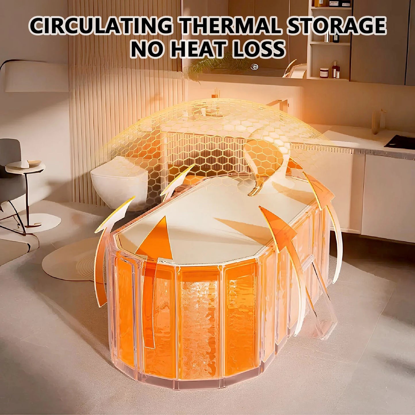 Portable Constant Temperature Foldable Bathtub For Adults With Lid