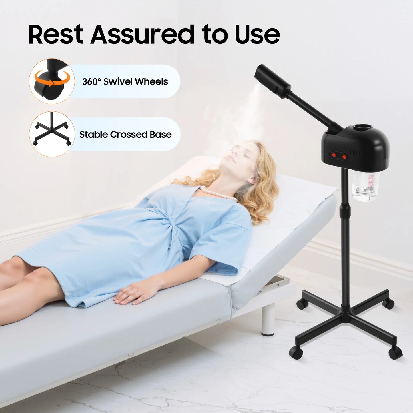 Bymaocar 800W Facial Steamer 360 Degree Skin Care Equipment