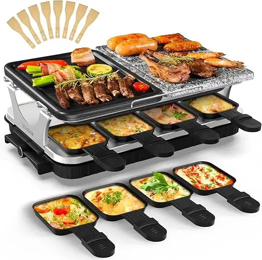 Two in One Smokeless Electric Korean BBQ Grill Raclette