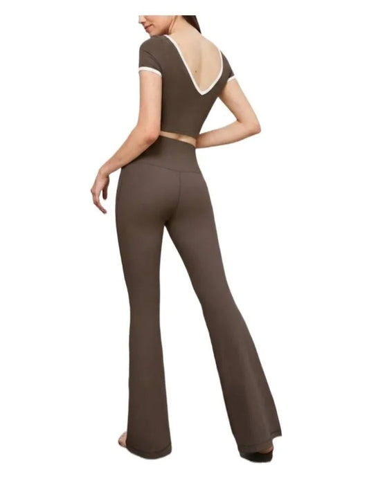 Flared Leggings Women High Waist Yoga Pants Breathable Quick Dry