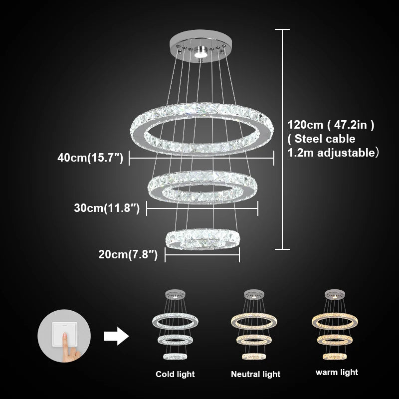 GreeLustr Modern Crystal Chandelier Dining Room Pendant Light