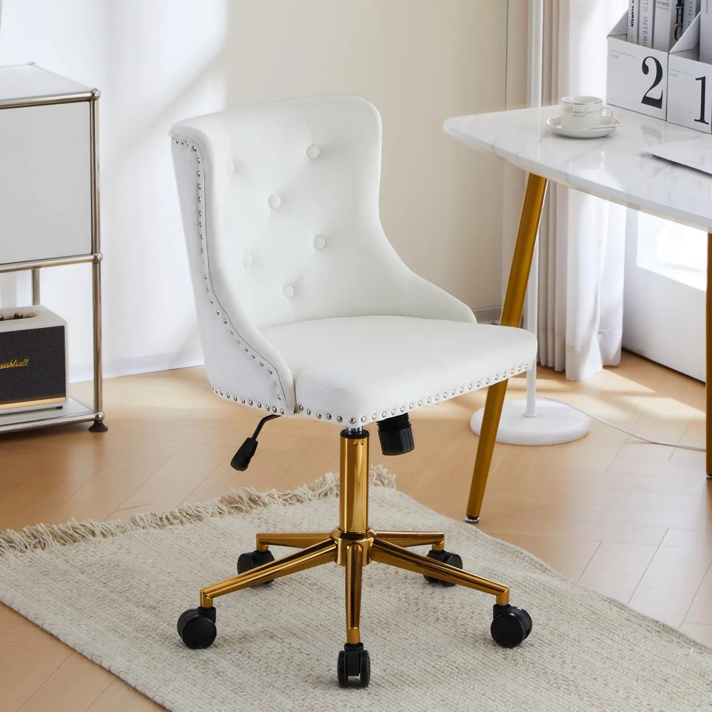VINGLI Velvet Office Desk Chair Armless Vanity