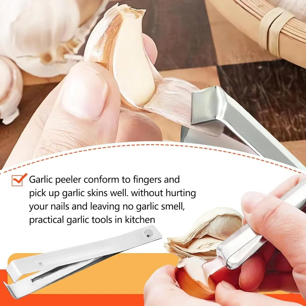 Stainless Steel Garlic Peelers 3 Pack For Easy Skin Removal